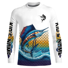Load image into Gallery viewer, Sailfish Fishing jerseys, Sailfish scales Custom UV protection Long Sleeve Performance Fishing Shirts NQS6015