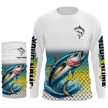 Load image into Gallery viewer, Personalized Tuna Fishing jerseys, Tuna scales UV protection Long Sleeve Performance Fishing Shirts NQS6016