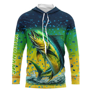 Personalized Mahi mahi Fishing jersey, Dorado scales UV protection performance saltwater fishing shirt NQS6017