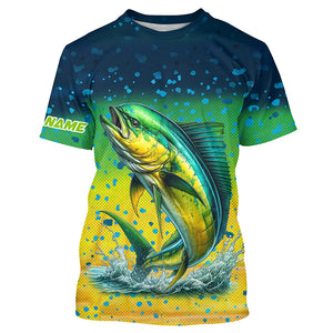 Personalized Mahi mahi Fishing jersey, Dorado scales UV protection performance saltwater fishing shirt NQS6017