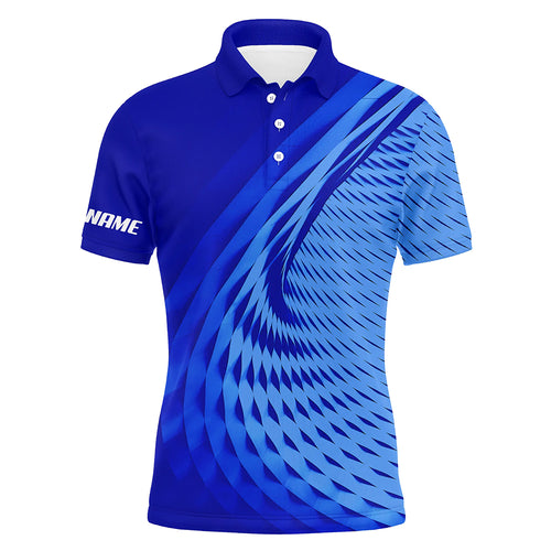 Mens golf polo shirts custom blue pattern sport male golf attire for men, personalized golf gifts NQS6243