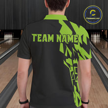 Load image into Gallery viewer, Black And Green Camo Custom Bowling Shirts For Men, Bowling Team Shirts NQS10753