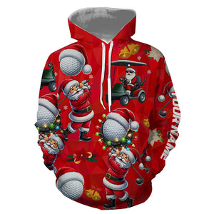 Funny Christmas Santa Golf Red pattern Golf Hoodies custom Christmas golf tops NQS8807