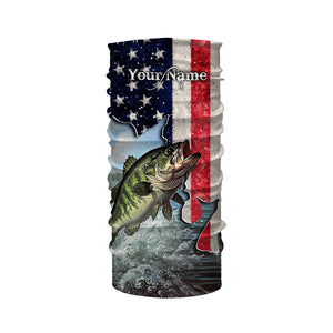 American Bass fishing US flag UV protection Custom long sleeves fishing shirt NQS2715