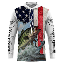 Load image into Gallery viewer, American Bass fishing US flag UV protection Custom long sleeves fishing shirt NQS2715