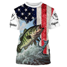 Load image into Gallery viewer, American Bass fishing US flag UV protection Custom long sleeves fishing shirt NQS2715