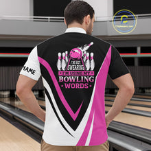 Load image into Gallery viewer, Custom Funny Bowling shirts for men I'm not swearing, I'm using my bowling words Pink bowl shirts NQS11547
