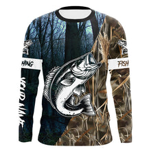 Load image into Gallery viewer, Largemouth Bass Fishing Camo Custom UV Protection Long sleeve fishing shirts Personalized Fishing Gift NQS394