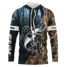 Load image into Gallery viewer, Walleye Fishing Camo Customize Name Long Sleeve Fishing Apparel, Personalized Fishing Gifts NQS395