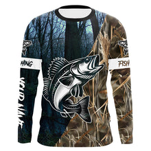 Load image into Gallery viewer, Walleye Fishing Camo Customize Name Long Sleeve Fishing Apparel, Personalized Fishing Gifts NQS395