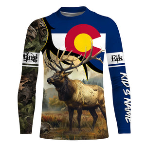 Colorado CO Elk Hunting camo Customize Name 3D All Over Printed Shirts, Personalized hunting Gift NQS2142