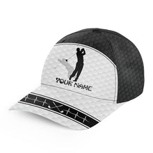 Load image into Gallery viewer, Golfer hat custom name golf heartbeat black &amp; white golf hats Unisex Baseball mens golf hats NQS7549