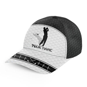 Golfer hat custom name golf heartbeat black & white golf hats Unisex Baseball mens golf hats NQS7549
