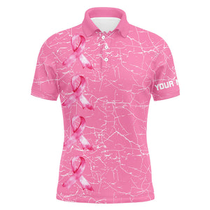 Breast Cancer Awareness golf shirts custom Mens golf polos shirts, pink ribbon golf shirts NQS7711