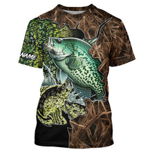 Load image into Gallery viewer, Crappie fishing camo Long Sleeve Fishing tournament shirts customize name NQS2148