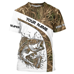 Largemouth Bass Fishing Tattoo camouflage UV protection Custom name long sleeves fishing apparel jersey NQS764