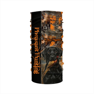 Pheasant Hunting with dog Labrador Retriever orange camo Custom name 3D All over print hunting shirt NQS2270