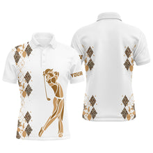 Load image into Gallery viewer, Leopard argyle pattern matching golf shirts for couples custom his and hers matching golf outfits NQS8378