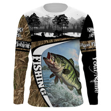 Load image into Gallery viewer, Largemouth bass fishing camo Custom UV protection long sleeves fishing shirt, fishing gifts NQS921