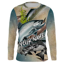 Load image into Gallery viewer, Personalized Chinook salmon Fishing jerseys, salmon scales long sleeve fishing shirts uv protection NQS3685