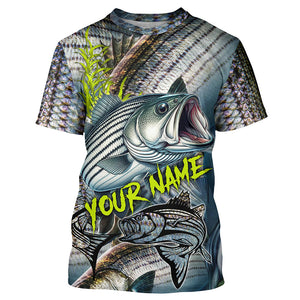 Personalized Striped Bass Fishing jerseys, striper scales long sleeve fishing shirts uv protection NQS3688