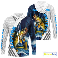Load image into Gallery viewer, Blue and White Camo Walleye fishing Custom name sun protection Walleye fishing team jerseys NQS10556