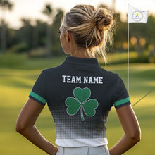 Load image into Gallery viewer, Green clover Golf Ball Women&#39;s polo golf shirts Custom St Patrick team golf top for ladies NQS10777