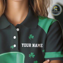 Load image into Gallery viewer, Green clover Golf Ball Women&#39;s polo golf shirts Custom St Patrick team golf top for ladies NQS10777