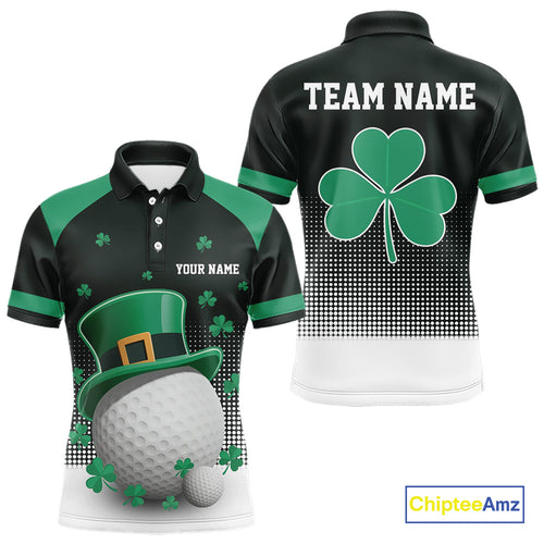 Green clover Golf Ball Mens polo golf shirts Custom St Patrick team golf top for men NQS10777