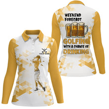 Load image into Gallery viewer, Funny Golf and beer Women golf polo shirt custom Weekend forecast golfing with a chance of drinking NQS8834