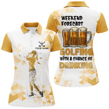 Load image into Gallery viewer, Funny Golf and beer Women golf polo shirt custom Weekend forecast golfing with a chance of drinking NQS8834