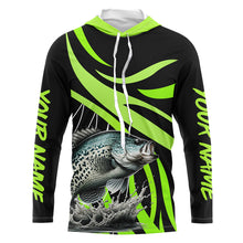 Load image into Gallery viewer, Personalized Crappie Long Sleeve Fishing Shirts, Crappie Tournament Fishing Jerseys | Green NQS7391