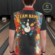 Load image into Gallery viewer, Colorful bowling jerseys Bowling Polo, 1/4 Zip Shirt for Men Custom Bowling Team shirts for bowlers NQS10566