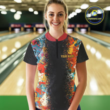 Load image into Gallery viewer, Colorful bowling jerseys Bowling Shirts for Women Custom Retro Bowling Team shirts for bowlers NQS10566