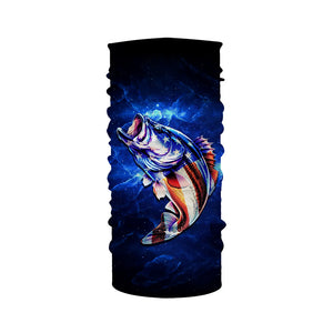 American flag Largemouth Bass Fishing blue galaxy background Custom name UV protection fishing shirts NQS782