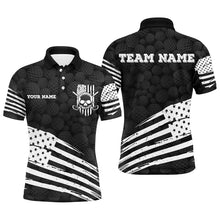 Load image into Gallery viewer, Black and White Golf camo American flag Mens golf polo shirts custom patriotic golf shirts for men NQS8594