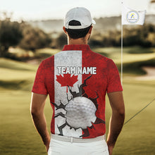 Load image into Gallery viewer, Vintage Canadian Flag broken golf ball Mens Golf polo shirts Custom patriotic Golf attire For Mens NQS10050
