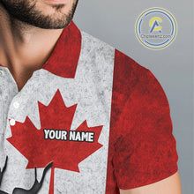 Load image into Gallery viewer, Vintage Canadian Flag broken golf ball Mens Golf polo shirts Custom patriotic Golf attire For Mens NQS10050