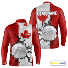 Load image into Gallery viewer, Vintage Canadian Flag broken golf ball Mens Golf polo shirts Custom patriotic Golf attire For Mens NQS10050
