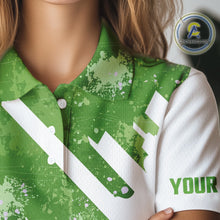 Load image into Gallery viewer, Green and white golf ball flame Women golf polo shirts custom team golf shirts, ladies golf clothing NQS10978