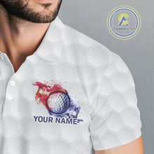 Load image into Gallery viewer, Red, White and Blue argyle American Flag Mens golf polo shirt custom patriotic golf apparel for men NQS9814