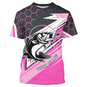 Largemouth Bass Fishing tattoo Customize UV protection long sleeves fishing shirts, Bass pink jerseys NQS5860