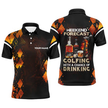 Load image into Gallery viewer, Golf and wine argyle Men golf polo shirt custom Weekend forecast golfing with a chance of drinking NQS8848