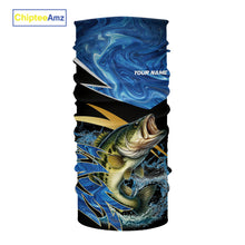 Load image into Gallery viewer, Largemouth Bass fishing Blue Camo Custom sun protection Bass fishing jerseys, Bass fishing apparel NQS9932