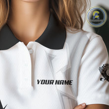 Load image into Gallery viewer, Women golf polo shirts custom white and black golf tops for ladies, best golf gifts NQS10061