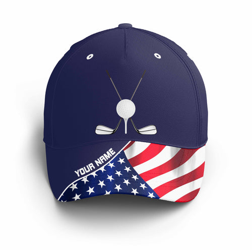 Golf club custom name American flag patriotic Custom golf hat for men, women Baseball golf cap NQS5861