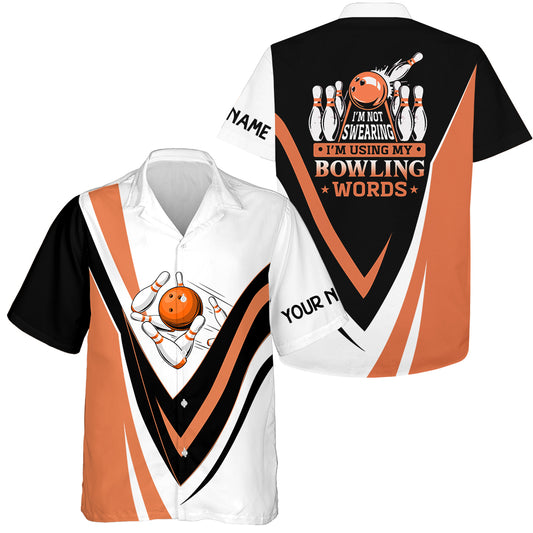 Custom Hawaiian bowling shirt for bowling – personalized team jersey front view