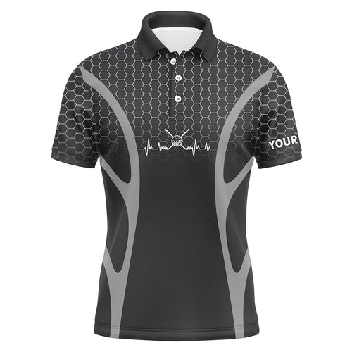 Black Camo Golf heartbeat Mens Golf Polo Shirts Custom Mens Golf Tops, unique golf gifts NQS9116