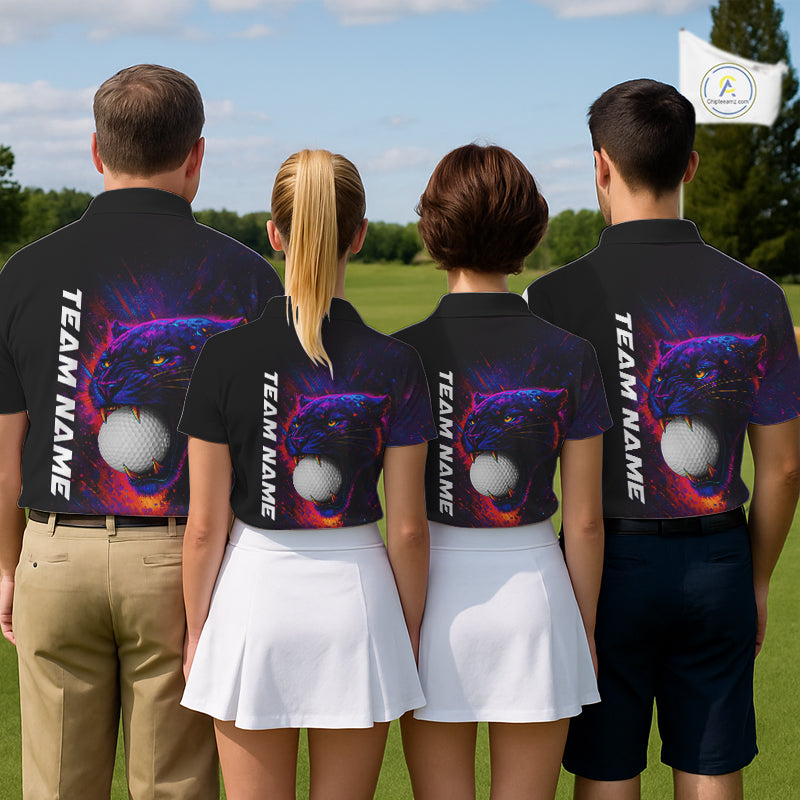 Colorful Panther Golf Polo Shirts For Men Custom Golf attire for men, Personalized team golf gifts NQS11187