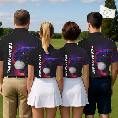 Colorful Panther Golf Polo Shirts For Men Custom Golf attire for men, Personalized team golf gifts NQS11187